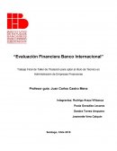Evaluación financiera banco internacional