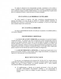 Contestación de demanda RÉGIMEN DE VISITAS Y CONVIVENCIAS. - Trabajos -  omarjoaquin1970