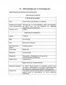 Metodología de la Investigación Identificación de fuentes de información Información primaria