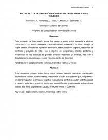 Protocolo de intervención para población desplazada por la violencia. Página 1
