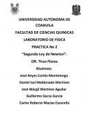 PRACTICA No 2 “Segunda Ley de Newton”.