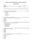 EXAMEN DE EDUCACION TECNOLOGÍCA I ENFASIS EN INFORMATICA.