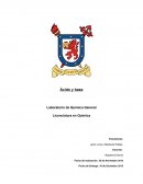 Ácido y base. Laboratorio de química general