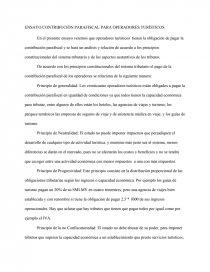ENSAYO CONTRIBUCIÓN PARAFISCAL PARA OPERADORES TURÍSTICOS. Página 1