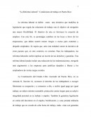 La Reforma Laboral. Condiciones de trabajo en Puerto Rico