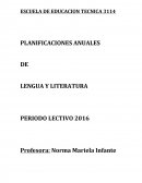 PLANIFICACIONES ANUALES DE LENGUA Y LITERATURA