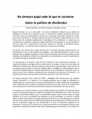 Sobre la política de dividendos