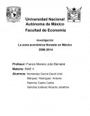 La zona económica Noreste en México.