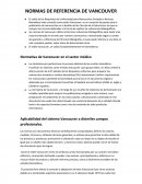 NORMAS DE REFERENCIA DE VANCOUVER