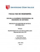 Implementacion de una base de datos para Representaciones CIPI