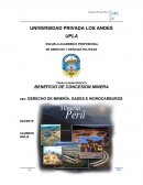 TRABAJO MONOGRÁFICO BENEFICIO DE CONCESIÓN MINERA