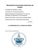 LA ENSEÑANZA DE LA LENGUA DE SEÑAS.