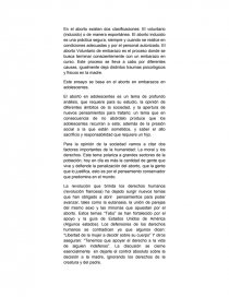 Este ensayo se basa en el aborto en embarazos en adolescentes.. Página 1
