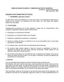 CÓMO ESTUDIAR FILOSOFIA Y COMENTAR UN TEXTO FILOSÓFICO. Página 1