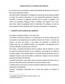 INTRODUCCIÓN A LA FILOSOFÍA DEL DERECHO. CONCEPTO DE FILOSOFÍA DEL DERECHO