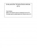 PROGRAMA DE MODERNIZACIÓN TECNOLÓGICA EVALUACIÓN TECNOLÓGICA INICIAL