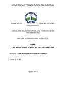 LAS RELACIONES PÚBLICAS EN LAS EMPRESAS