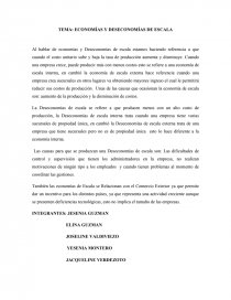 ECONOMÍAS Y DESECONOMÍAS DE ESCALA. Página 1