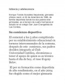 Infancia y adolescencia. Su comienzo deportivo