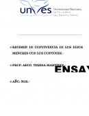 Regimen de convivencia de hijos menores con los conyuges