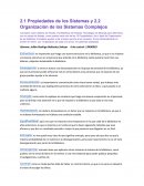 Propiedades de los Sistemas y 2.2 Organización de los Sistemas Complejos