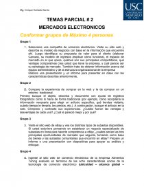 TEMAS PARCIAL # 2 MERCADOS ELECTRONICOS. Página 1
