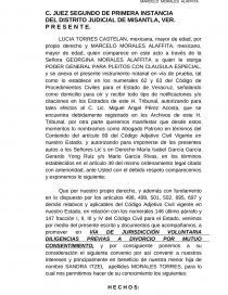 ASUNTO: SE PROMUEVE DIVORCIO VOLUNTARIO. Página 1