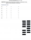 Guía de matemática 3° básico suma y resta por descomposición de decena.