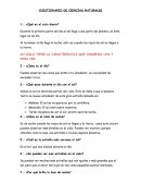 Cuestionario de ciencias naturales.