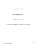 REPORTE DE LA TERCERA OBSERVACION DOCENT