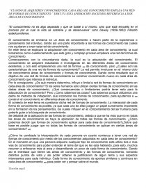 CUANDO SE ADQUIEREN CONOCIMIENTOS, CADA ÁREA DE CONOCIMIENTO EMPLEA UNA RED DE FORMAS DE CONOCIMIENTO. Página 1