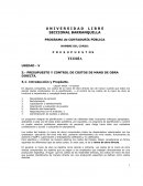 Presupuesto y control de costo