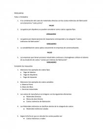Contabilidad. PREGUNTAS Falso o Verdadero. Página 1
