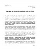 Las reglas del método sociológico de Émile Durkheim