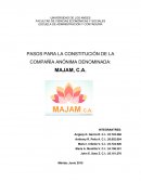 PASOS PARA LA CONSTITUCIÓN DE LA COMPAÑÍA.
