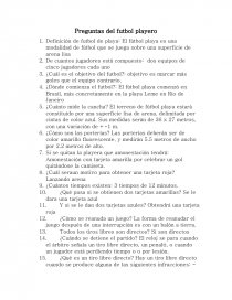 Preguntas del futbol playero. Página 1