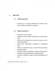 EVALUACION DE RIESGOS EN EL CASERIO NUEVO PARIS – YARINACOCHA. Página 3