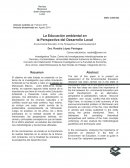 Environmental Education in the Perspective of Local Development