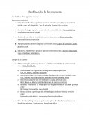 Resumen de Clasificación de las empresas.