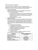 Control de costos de un restaurante.