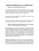 Aspectos Generales de la Criminología