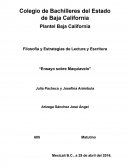 Filosofía y Estrategias de Lectura y Escritura “Ensayo sobre Maquiavelo”
