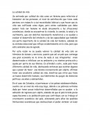 Ensayo - La calidad de vida.