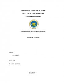 Generalidades de la Anatomía Humana.. Página 1