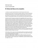 El ritmo de Dios en la creación.