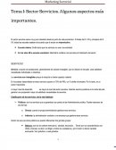 Tema 1: Sector Servicios. Algunos aspectos más importantes.