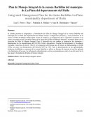 Plan de Manejo Integral de la cuenca Barbillas del municipio de La Plata del departamento del Huila