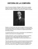 Henry ford. HISTORIA DE LA COMPAÑÍA