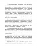 LA INFLUENCIA EDUCATIVA DEL MAESTRO: AJUSTE DE LA AYUDA PEDAGÓGICA