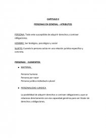 CAPITULO II PERSONAS EN GENERAL – ATRIBUTOS. Página 1